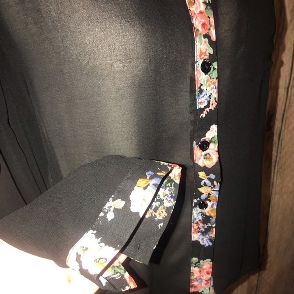 ELODIE ANTHROPOLOGIE SMALL SHEER BLACK LONG SLEEVED Blouse - Picture 6 of 6